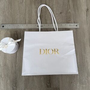 Authentic Dior Empty Gift Box with Gold Logo and Paper Bag